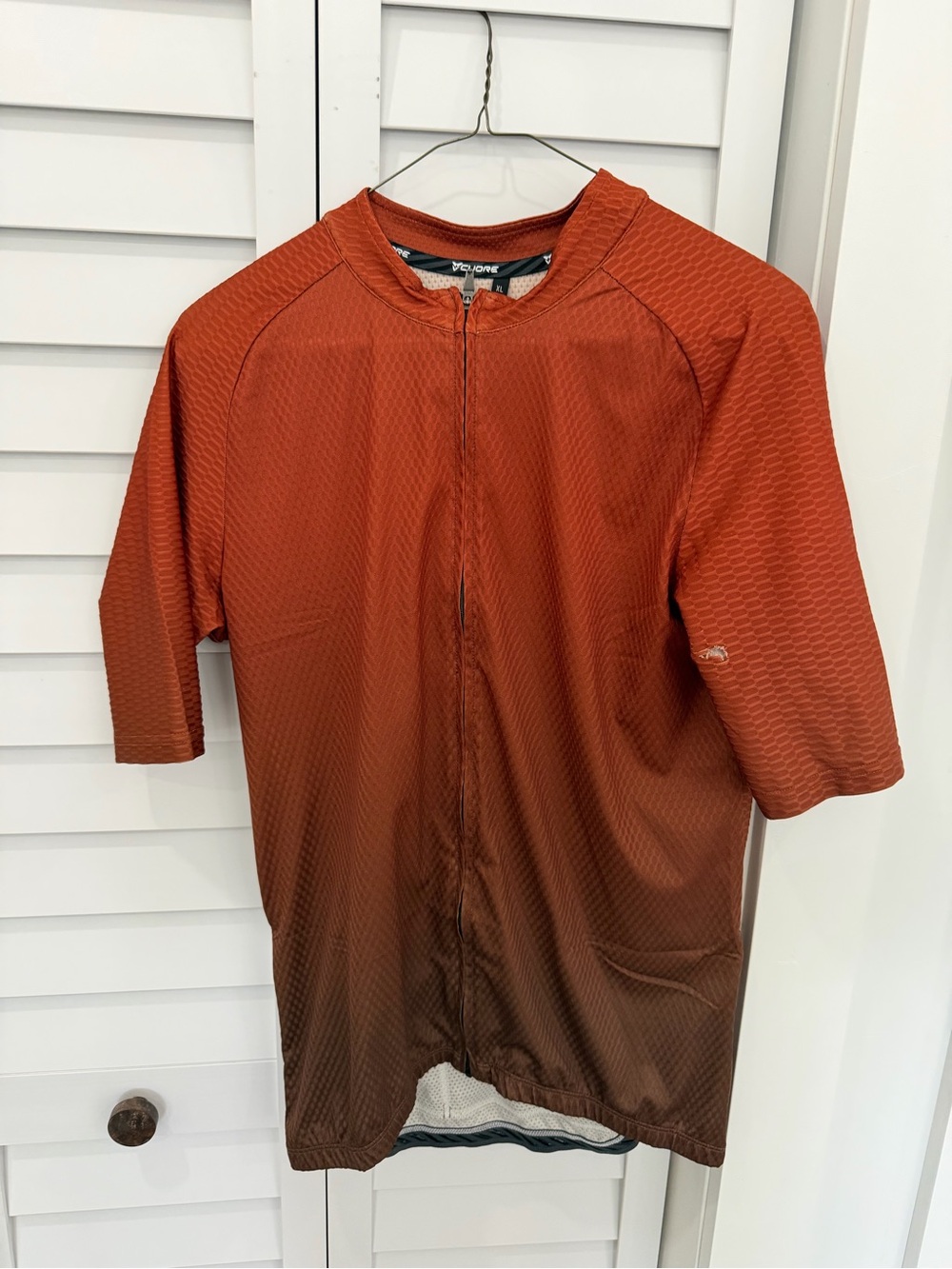 Men's Short Sleeve Zip Cycling Jersey - Rust Orange